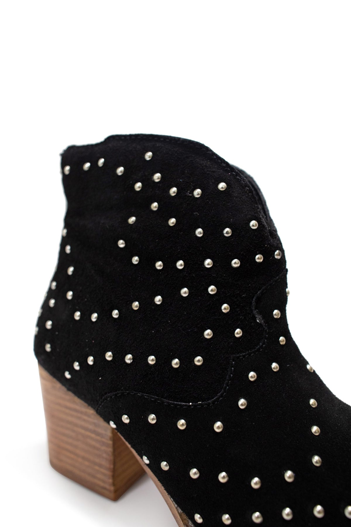 Twilight Studded Heeled Ankle Boot in Black - 1985 THE VAULT