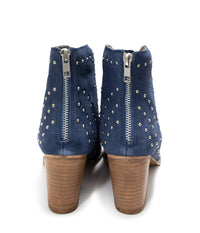 Twilight Studded Heeled Ankle Boot in Denim - 1985 the VAULT Boutique