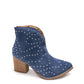 Twilight Studded Heeled Ankle Boot in Denim - 1985 the VAULT Boutique