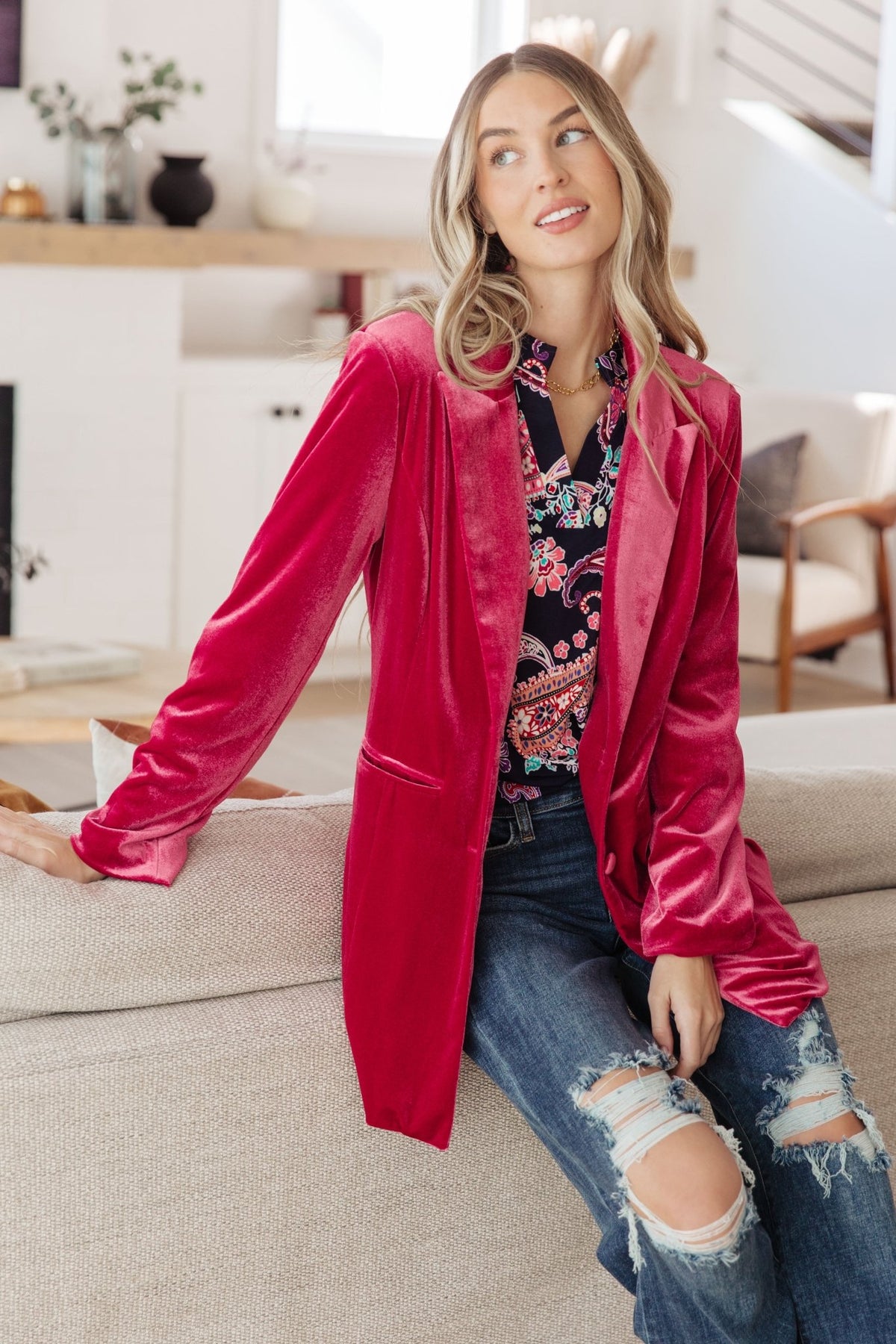 Verity Velvet Blazer - Happily Ever Atchison Shop Co.