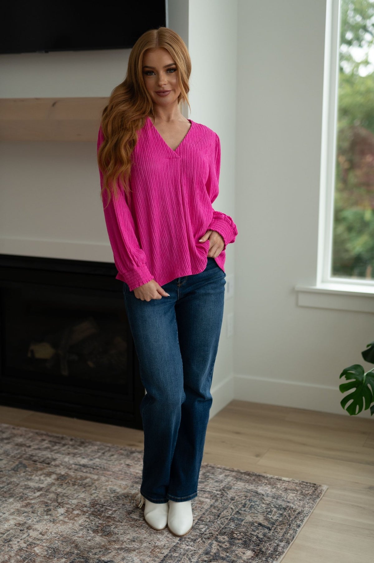 Very Refined V - Neck Blouse - Happily Ever Atchison Shop Co.