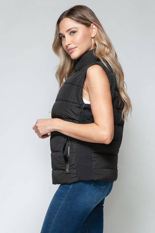 Snobbish Zip Up Turtleneck Vest with Pockets - 1985 the VAULT Boutique