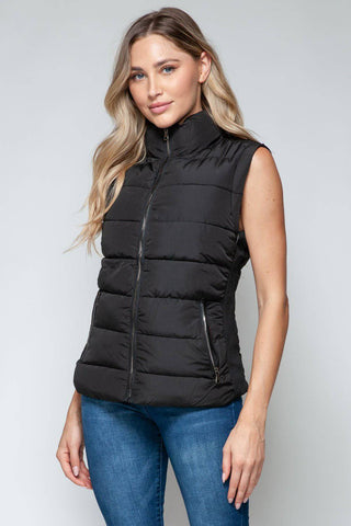 Snobbish Zip Up Turtleneck Vest with Pockets - 1985 the VAULT Boutique