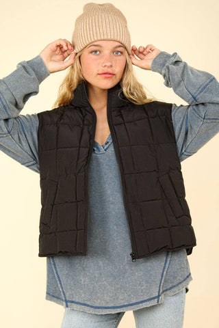 VERY J Zip Up Puffer Padded Warm Vest - 1985 the VAULT Boutique