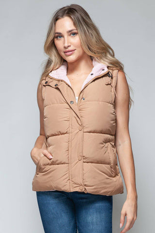 Snobbish Snap and Zip Closure Hooded Vest - 1985 the VAULT Boutique