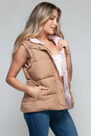 Snobbish Snap and Zip Closure Hooded Vest - 1985 the VAULT Boutique