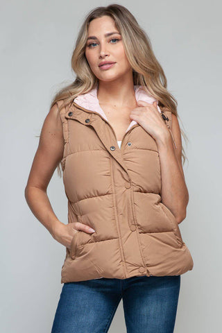 Snobbish Snap and Zip Closure Hooded Vest - 1985 the VAULT Boutique