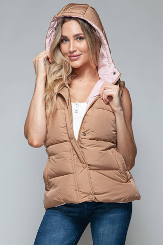 Snobbish Snap and Zip Closure Hooded Vest - 1985 the VAULT Boutique