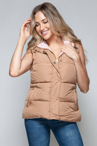 Snobbish Snap and Zip Closure Hooded Vest - 1985 the VAULT Boutique