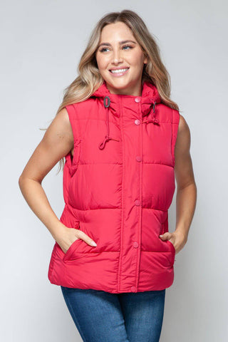 Snobbish Snap and Zip Closure Hooded Vest - 1985 the VAULT Boutique