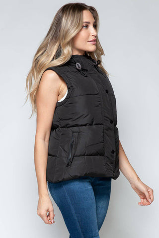 Snobbish Snap and Zip Closure Hooded Vest - 1985 the VAULT Boutique