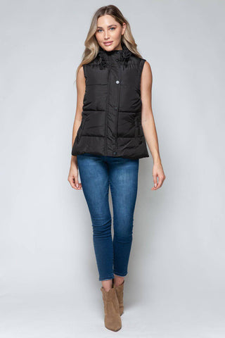 Snobbish Snap and Zip Closure Hooded Vest - 1985 the VAULT Boutique