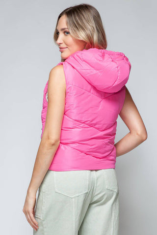 Snobbish Zip Up Quilted Hooded Vest - 1985 the VAULT Boutique