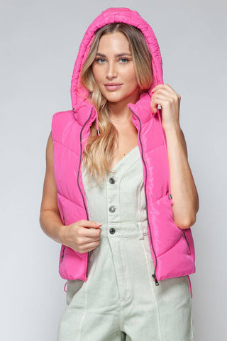 Snobbish Zip Up Quilted Hooded Vest - 1985 the VAULT Boutique