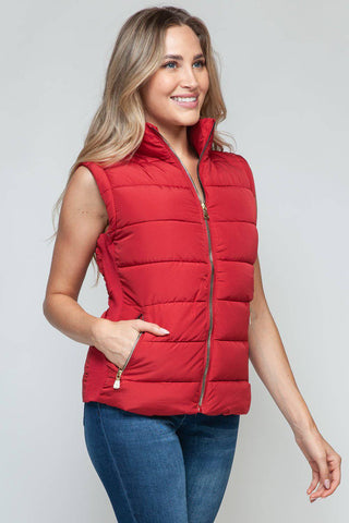 Snobbish Zip Up Turtleneck Vest with Pockets - 1985 the VAULT Boutique