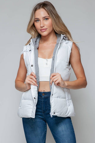 Snobbish Snap and Zip Closure Hooded Vest - 1985 the VAULT Boutique