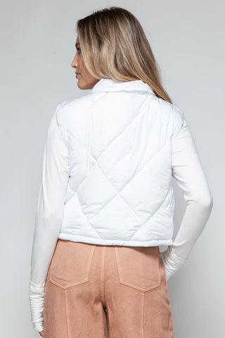 Snobbish Snap Down Quilted Crop Vest - 1985 the VAULT Boutique