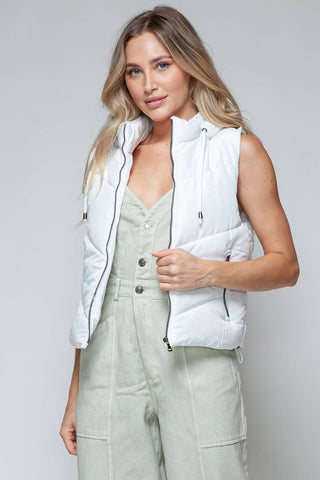 Snobbish Zip Up Quilted Hooded Vest - 1985 the VAULT Boutique