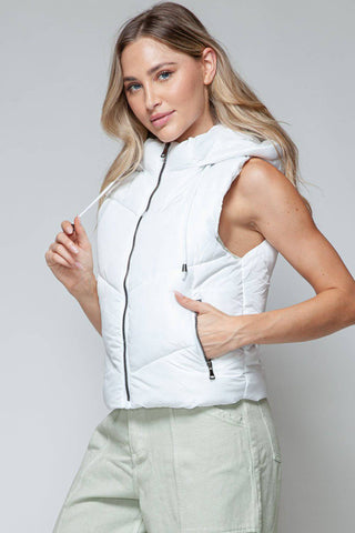 Snobbish Zip Up Quilted Hooded Vest - 1985 the VAULT Boutique