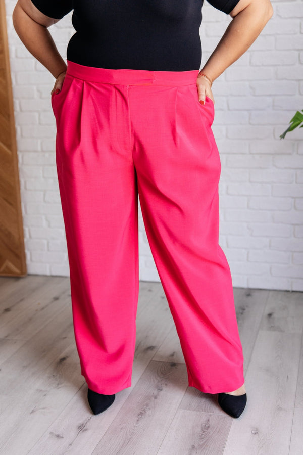 Vigilante Stuff Pleated Trousers in Hot Pink - Happily Ever Atchison Shop Co.