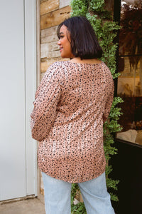 Vivian Satin Blouse in Rose Gold - Happily Ever Atchison Shop Co.