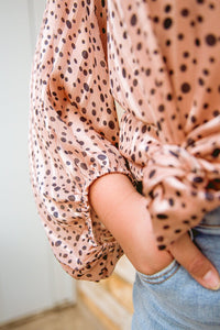 Vivian Satin Blouse in Rose Gold - Happily Ever Atchison Shop Co.