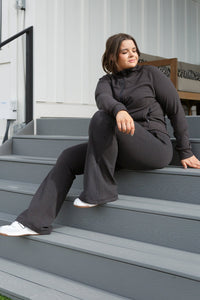 Where are You Flared Leggings in Black - Happily Ever Atchison Shop Co.