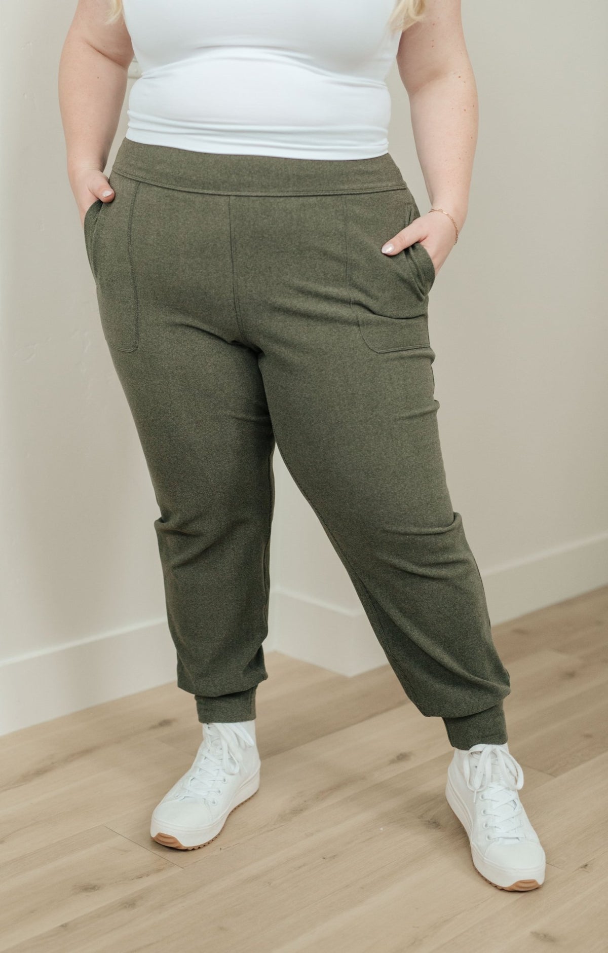 Where Are You High Rise Joggers in Olive - Happily Ever Atchison Shop Co.