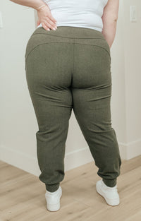 Where Are You High Rise Joggers in Olive - Happily Ever Atchison Shop Co.