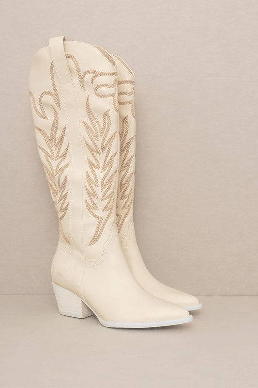 SAMARA-EMBROIDERY WESTERN KNEE HIGH BOOTS - 1985 the VAULT Boutique