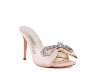 BRAG IN Crystal Bow Satin High Heeled Sandals - 1985 the VAULT Boutique