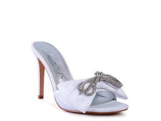 BRAG IN Crystal Bow Satin High Heeled Sandals - 1985 the VAULT Boutique