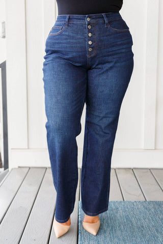 Arlo High Rise Button-Fly Straight Jeans - 1985 the VAULT Boutique