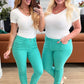 Bridgette High Rise Garment Dyed Slim Jeans in Aquamarine - 1985 the VAULT Boutique