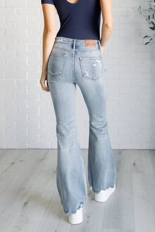 Caroline Mid Rise Control Top Distressed Flare Jeans - 1985 the VAULT Boutique