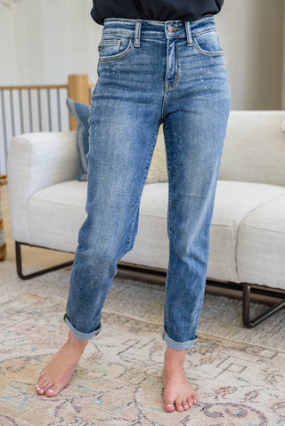 Corey Hi Rise Bleach Splash Boyfriend Jeans - 1985 the VAULT Boutique