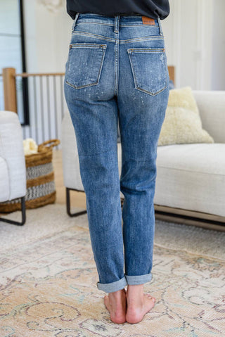 Corey Hi Rise Bleach Splash Boyfriend Jeans - 1985 the VAULT Boutique