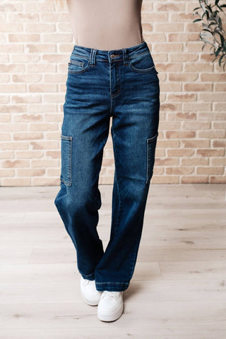 Leila High Rise Cargo Straight Jeans - 1985 the VAULT Boutique