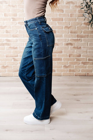 Leila High Rise Cargo Straight Jeans - 1985 the VAULT Boutique