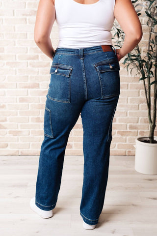 Leila High Rise Cargo Straight Jeans - 1985 the VAULT Boutique