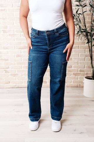 Leila High Rise Cargo Straight Jeans - 1985 the VAULT Boutique