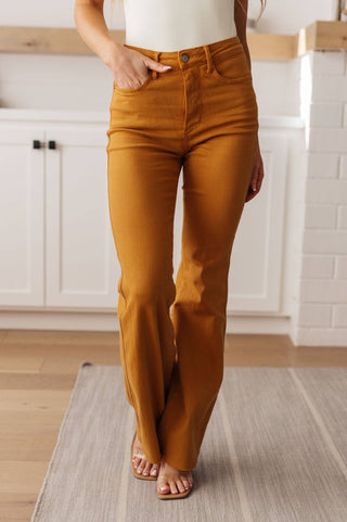 Melinda High Rise Control Top Flare Jeans in Marigold - 1985 the VAULT Boutique