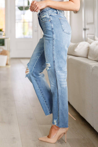 Nora High Rise Rigid Magic Destroy Slim Straight Jeans - 1985 the VAULT Boutique