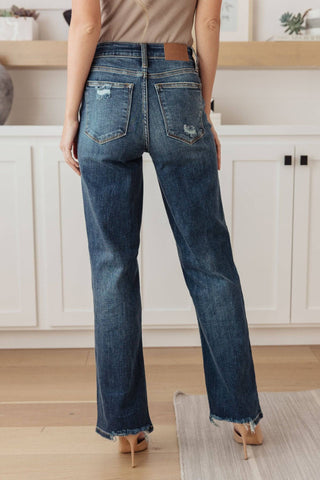 Rose High Rise 90's Straight Jeans in Dark Wash - 1985 the VAULT Boutique