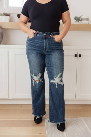 Rose High Rise 90's Straight Jeans in Dark Wash - 1985 the VAULT Boutique