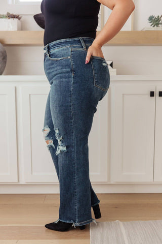 Rose High Rise 90's Straight Jeans in Dark Wash - 1985 the VAULT Boutique