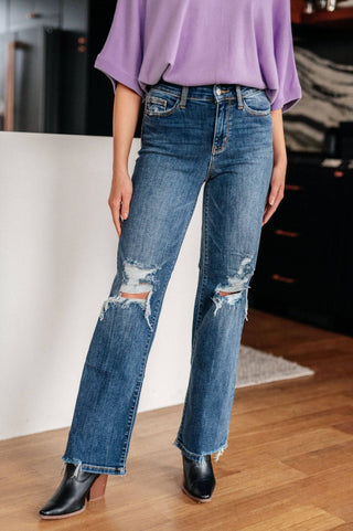 Rose High Rise 90's Straight Jeans in Dark Wash - 1985 the VAULT Boutique