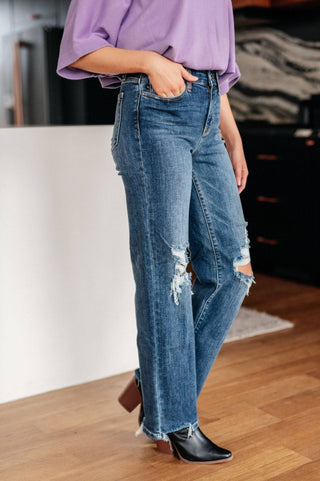 Rose High Rise 90's Straight Jeans in Dark Wash - 1985 the VAULT Boutique