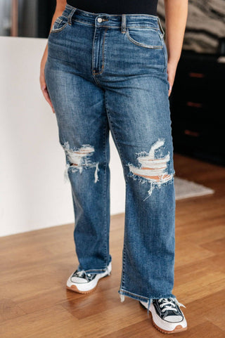 Rose High Rise 90's Straight Jeans in Dark Wash - 1985 the VAULT Boutique