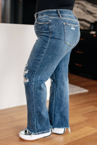 Rose High Rise 90's Straight Jeans in Dark Wash - 1985 the VAULT Boutique